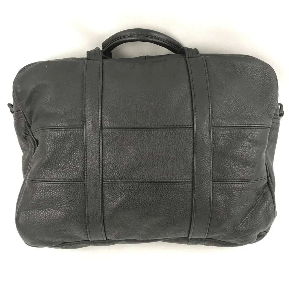 Soft Black Leather‎ Briefcase Attache Bag Business Supple Unbranded Mexico-Made